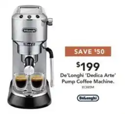 Harvey Norman De'Longhi 'Dedica Arte' Pump Coffee Machine offer