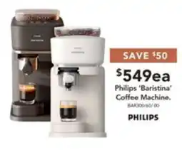 Harvey Norman Philips 'Baristina' Coffee Machine offer