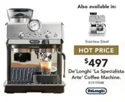 Harvey Norman De'Longhi 'La Specialista Arte' Coffee Machine offer