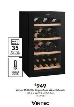 Harvey Norman Vintec 35-Bottle Single-Zone Wine Cabinet offer