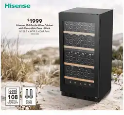 Harvey Norman Hisense 108-Bottle Wine Cabinet with Reversible Door - Black offer