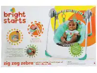 Bright Starts Zig Zag Zebra Portable Swing