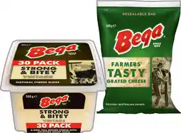 IGA Bega Cheese Slices 30 Pack or Grated Cheese 500g Selected Varieties offer
