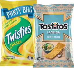 IGA Twisties 125-270g, Tostitos Tortilla 175g or Cheetos 150-250g Selected Varieties offer