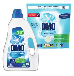 IGA OMO Laundry Liquid 2 Litre, Powder 2kg or Capsules 28 Pack Selected Varieties offer