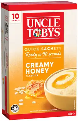 IGA Uncle Tobys Rolled Oats Quick Sachets Selected Varieties offer