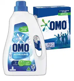 IGA OMO Laundry Liquid 2 Litre or Powder 2kg Selected Varieties offer