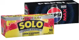 IGA Pepsi, Solo or Schweppes 10x375mL Selected Varieties offer