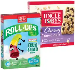 IGA Uncle Tobys Roll-Ups 6 Pack, Muesli 5-6 Pack or Nestlé Nesquik Bars 6 Pack Selected Varieties offer