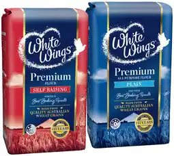 IGA White Wings Premium Self Raising or Plain Flour 1kg offer