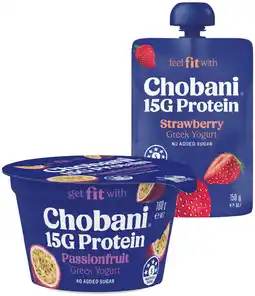 IGA Chobani Fit Protein Greek Yogurt Pot 160g or Pouch 150g Selected Varieties offer