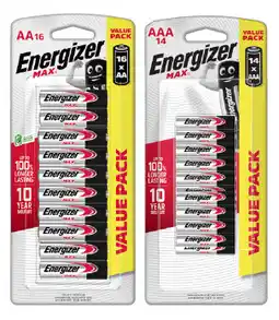IGA Energizer Max AA 16 Pack or AAA 14 Pack Batteries offer