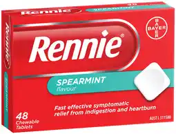 IGA Rennie Spearmint Flavour Indigestion & Heartburn Tablets offer