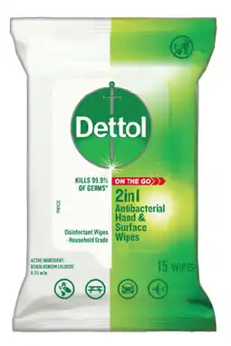 IGA Dettol 2in1 Antibacterial Hands & Surface Wipes offer