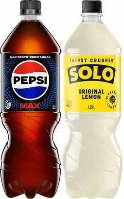 IGA Solo, Pepsi or Sunkist 1.25 Litre Selected Varieties offer