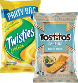 IGA Twisties 125-270g, Tostitos Tortilla 165-175g or Cheetos 150-250g Selected Varieties offer