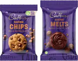 IGA Cadbury Baking Chocolate Chips 200g or Melts 225g Selected Varieties offer