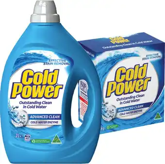 IGA Cold Power Laundry Liquid 2 Litre, Powder 2kg or Capsules 29 Pack Selected Varieties offer