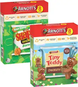 IGA Arnott’s Shapes or Tiny Teddy 7‑8 Pack Selected Varieties offer