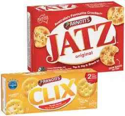 IGA Arnott’s Jatz, Savoy 225g or Clix 250g Selected Varieties offer