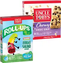 IGA Uncle Tobys Roll‑Ups 6 Pack or Muesli Bars 5‑6 Pack Selected Varieties offer