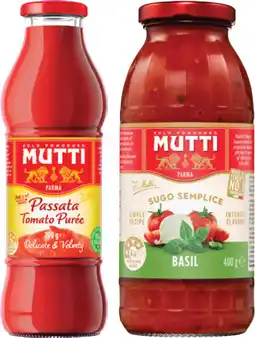 IGA Mutti Pasta Sauce 400g or Tomato Purée 700g Selected Varieties offer