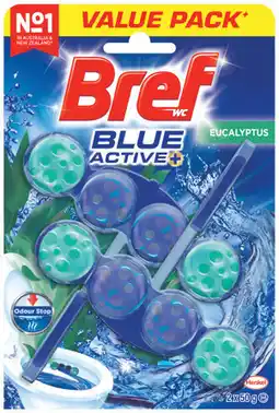 IGA Bref Rim Block Toilet Cleaner Power or Blue Active 2 Pack Selected Varieties offer