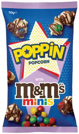 IGA Poppin Popcorn M&M’s Mini, Twix or Snickers 110g offer