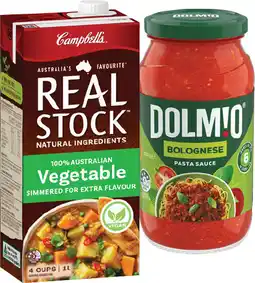 IGA Campbell’s Real Stock 1 Litre or Dolmio Pasta Sauce 500g Selected Varieties offer