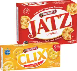 IGA Arnott’s Jatz, Clix 250g or Savoy 225g Selected Varieties offer