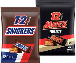IGA Mars, Snickers or Maltesers Fun Size Pack 132‑192g Selected Varieties offer
