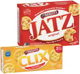IGA Arnott’s Jatz, Clix or Savoy 225‑250g Selected Varieties offer