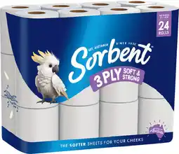 IGA Sorbent 3 Ply Soft & Strong Toilet Tissue offer
