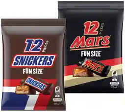 IGA Mars, Snickers or Maltesers Fun Size Pack 132-192g Selected Varieties offer
