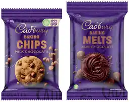 IGA Cadbury Baking Chocolate Chips 200g or Melts 225g Selected Varieties offer