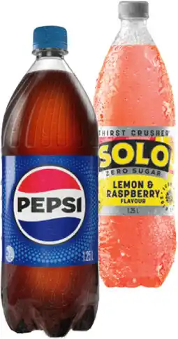 IGA Solo, Pepsi or Sunkist 1.25 Litre Selected Varieties offer