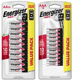IGA Energizer Max AA 16 Pack or AAA 14 Pack Batteries offer