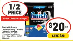 IGA Finish Ultimate Dishwashing Tablets Lemon offer