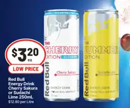 IGA Red Bull Energy Drink Cherry Sakura or Sudachi Lime offer