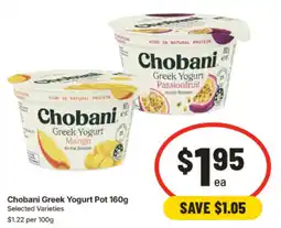 IGA Chobani Greek Yogurt Pot offer