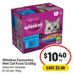 IGA Whiskas Favourites Wet Cat Food offer
