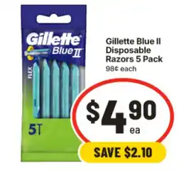 IGA Gillette Blue II Disposable Razors offer