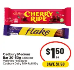 IGA Cadbury Medium Bar 30-50g Selected Varieties offer