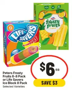 IGA Peters Frosty Fruits or Life Savers Ice Block offer