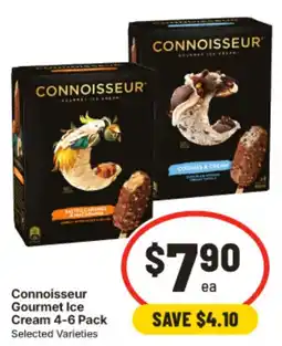 IGA Connoisseur Gourmet Ice Cream 4-6 Pack Selected Varieties offer