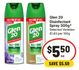 IGA Glen 20 Disinfectant Spray offer