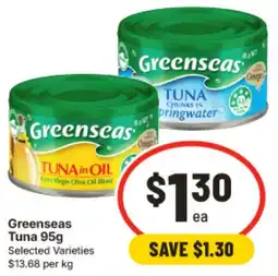 IGA Greenseas Tuna 95g Selected Varieties offer