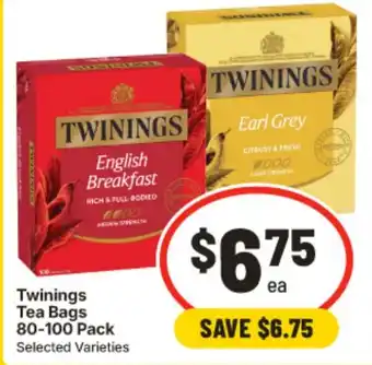 IGA Twinings Tea Bags Selected Varieties offer