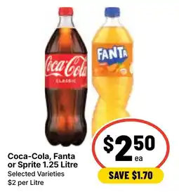 Ritchies Coca-Cola, Fanta or Sprite 1.25 Litre offer