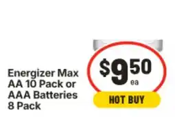 IGA Energizer Max AA or AAA Batteries offer